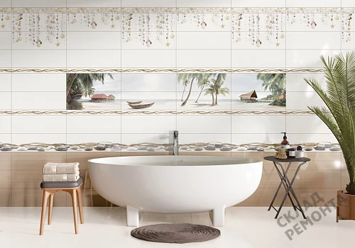 Фото Вставка Alma Ceramica Айленд DWA11ALD404 разноцветный 200*600 – купить в Комсомольске-на-Амуре: цена, описание, фото. Интернет-магазин 2