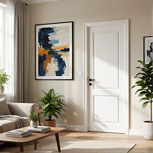 Дверь FlyDoors Аура М M92 эмалит белый, эмалит, без стекла