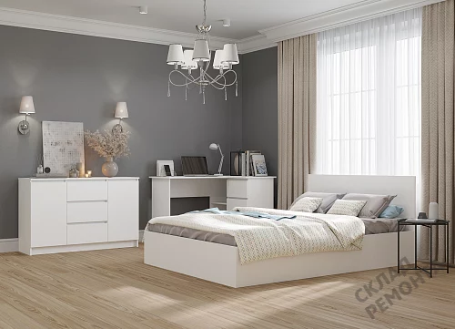 Фото Кровать двуспальная ДСВ Мори КРМ 1200.1/1 белый – купить в Комсомольске-на-Амуре: цена, описание, фото. Интернет-магазин 4